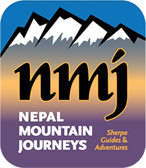 A logo for nepal mountain journeys.