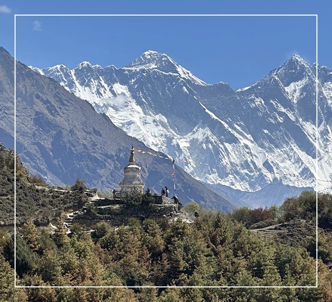 A mountain range with snow on top of it.